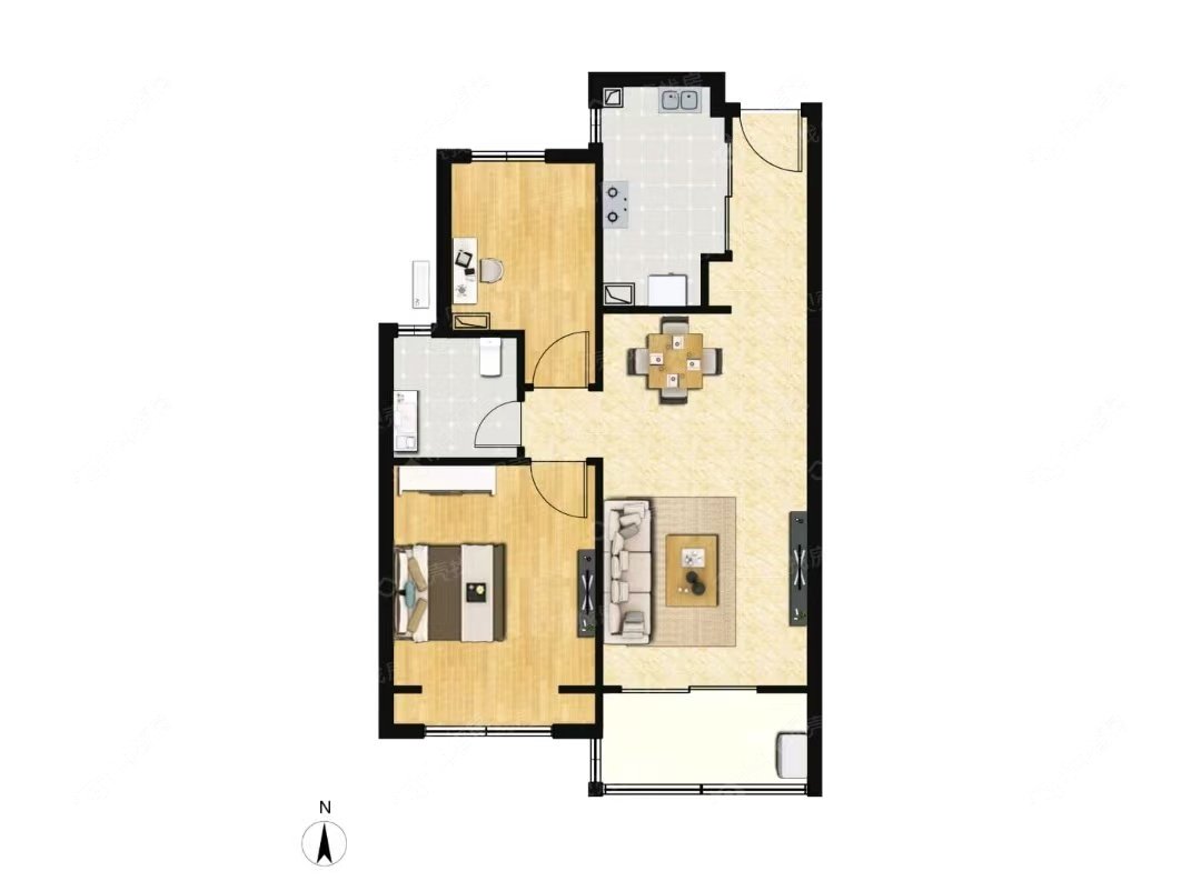 招商象屿星耀翠湾建面72户型图
