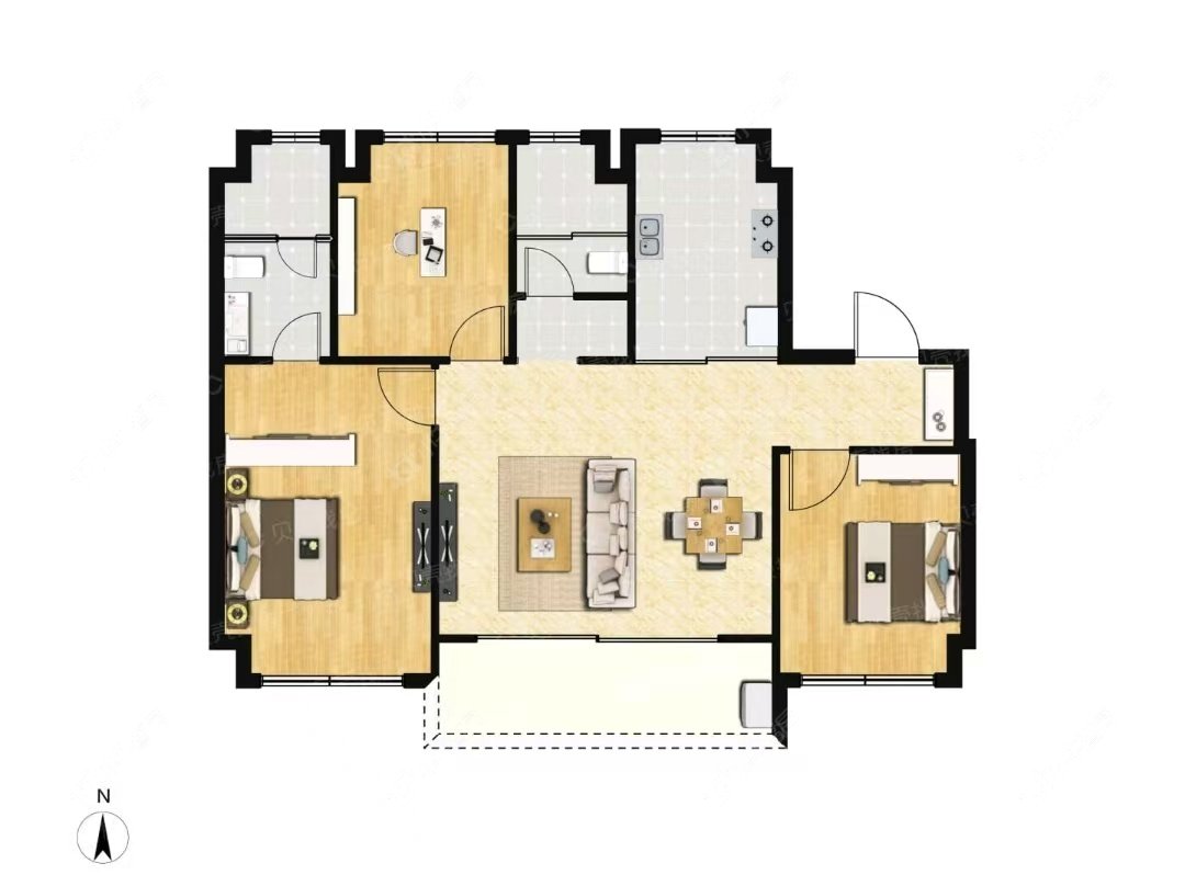 招商中旅揽阅建面104户型图