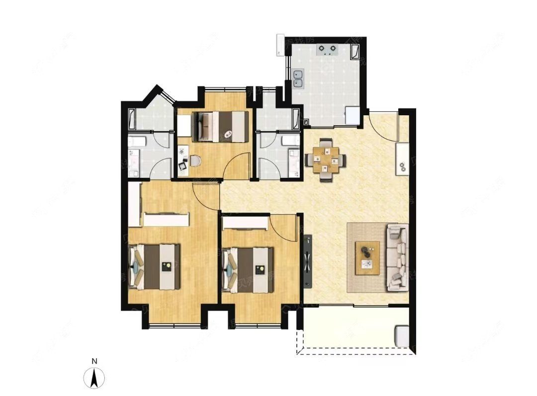 中铁诺德璟宸建面96户型图