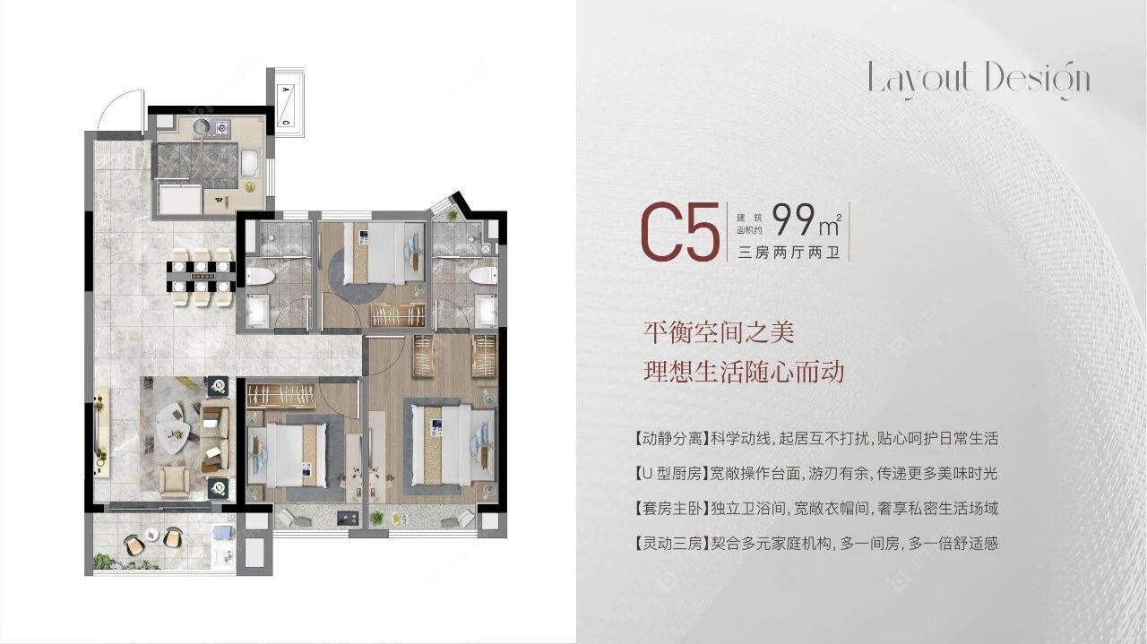 大名城·映雨江南建面99户型图