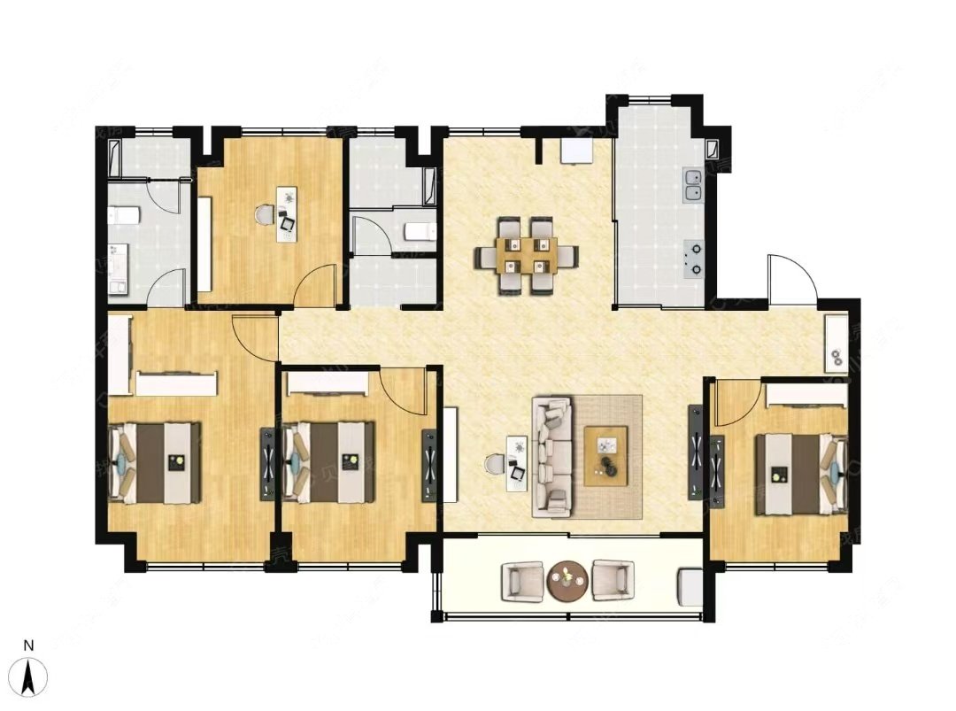 招商中旅揽阅建面135户型图
